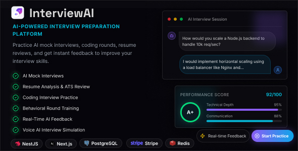 AI Interview Coach — Multi-Domain SaaS Platform with ATS, Video Avatar ...